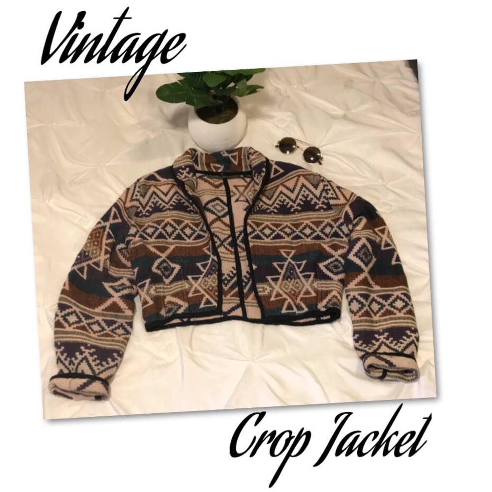 Vintage Aztec Crop Jacket medium
